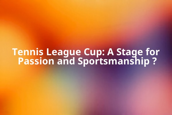 Tennis League Cup: A Stage for Passion and Sportsmanship ? Tennis League Cup: A Stage for Passion and Sportsmanship ?
